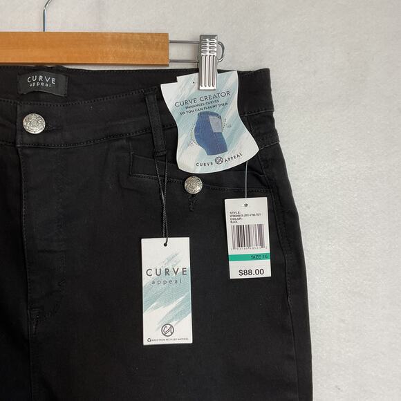 Curve Appeal Womens High Rise Flare Denim Jeans Black Size 16 New With Tag - Picture 10 of 16